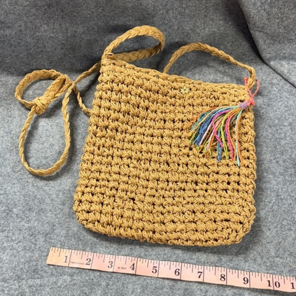 Cappelli Straworld crossbody Paper bag Handcrafted Crochet Bag Multicolor Tassel